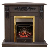 Каминокомплект RealFlame Dominica Corner STD/EUG DN с очагом Majestic Lux Brass S