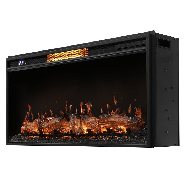 Каминокомплект Royal Thermo Aurora RTFP/P-AR40LS + портал Firelight Porto 42/40/36 камень черный/шпон венге