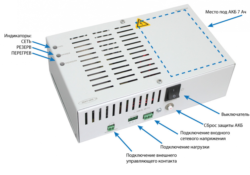 Источник бесперебойного питания Бастион Skat-UPS 500/300 DIN
