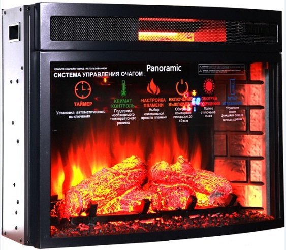 Каминокомплект Interflame Экстер сланец средний дуб с очагом Panoramic 06 25 LED FX QZ